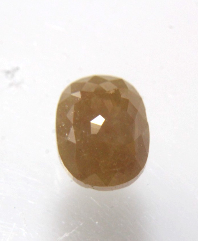 2.43 cts Big Oval Shape Smiley Yellow Color Rose Cut Diamond 8.24×6.45×4.84 MM