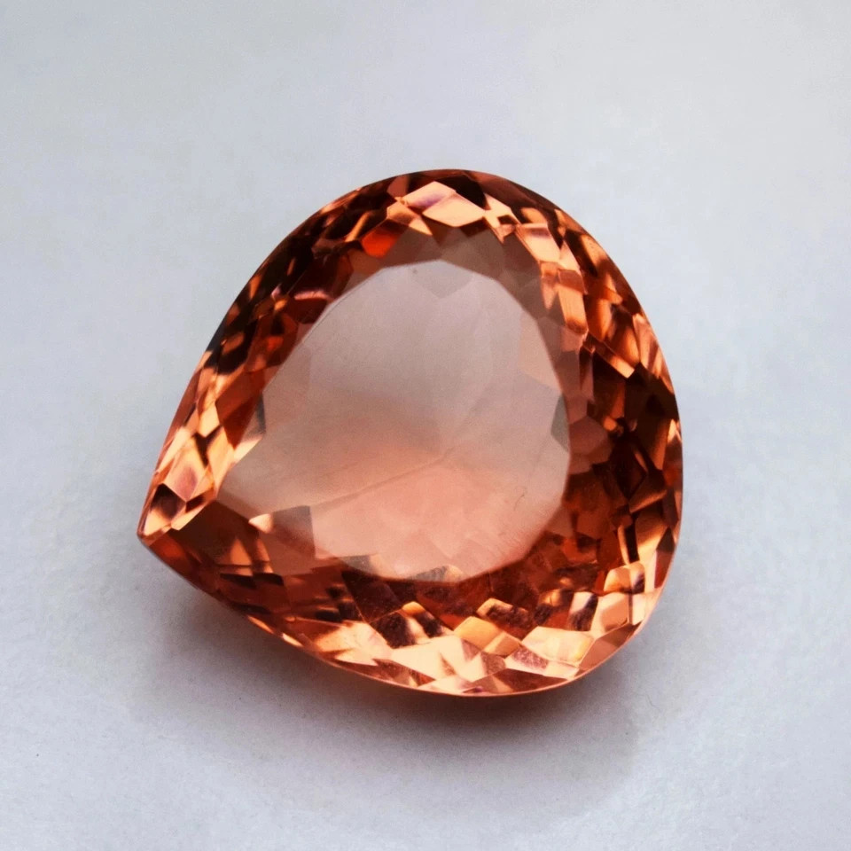 Huge 115 Ct Flawless Peach Topaz Pear Cut Stunning Certified Loose Gemstone