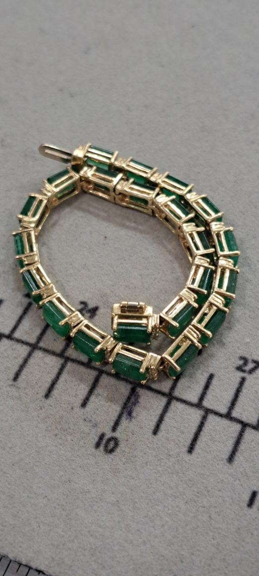 EFFY BRASILICA 14K YELLOW GOLD EMERALD & DIAMOND TENNIS BRACELET, 11 (TC4037781)