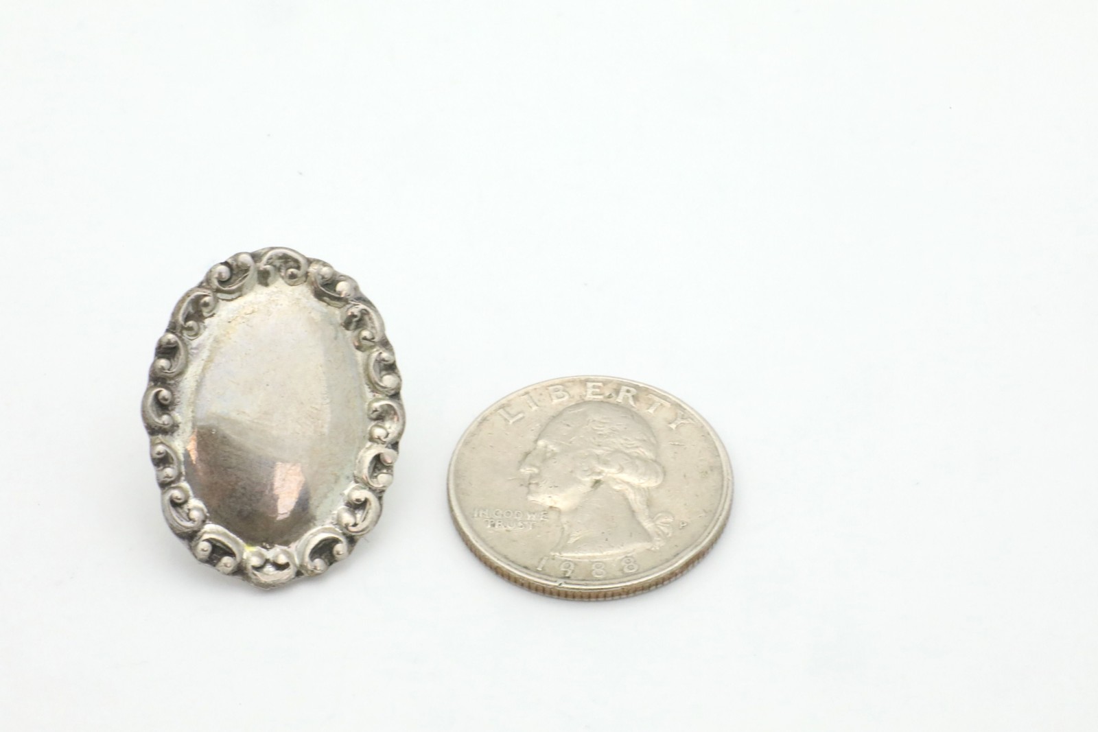 Vintage 1950’s Solid Sterling Silver Large Mexican Stud Earrings-.8”W x 1.2”L