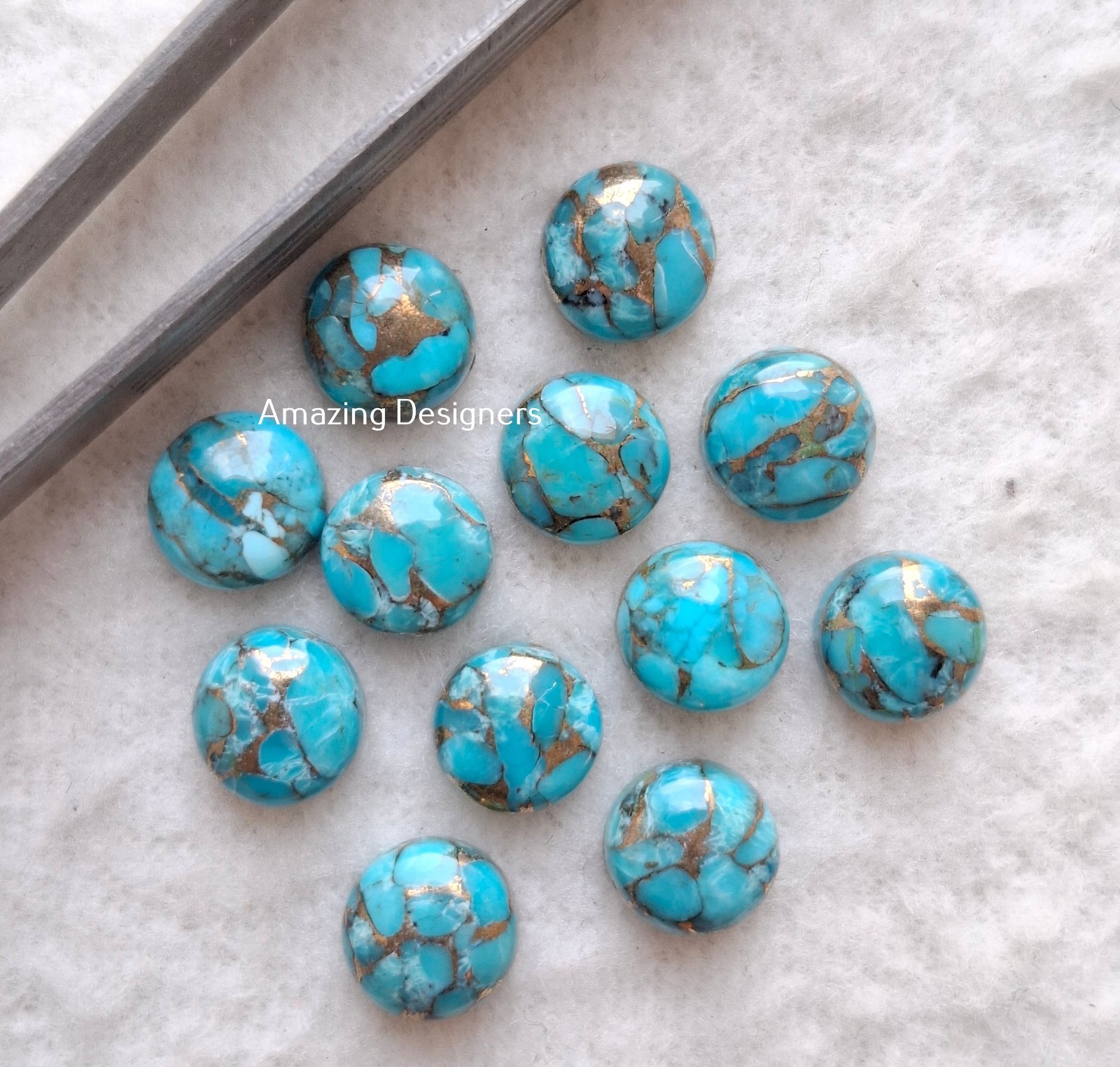 Natural Blue Copper Turquoise Round Cabochon 5mm to 20mm Loose Gemstone