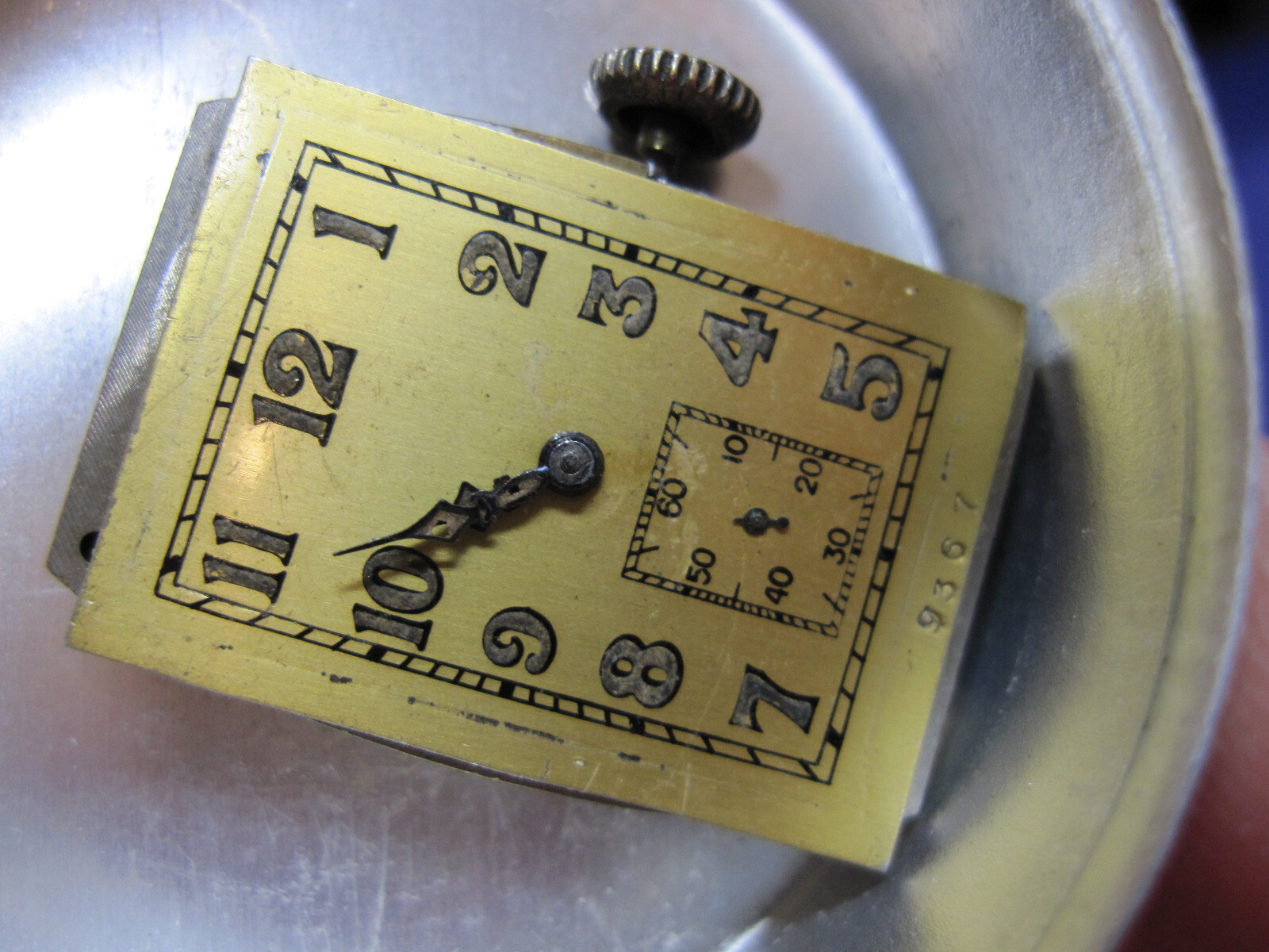 large Recta Art Deco wristwatch movement ticks 20 X 28.5mm
