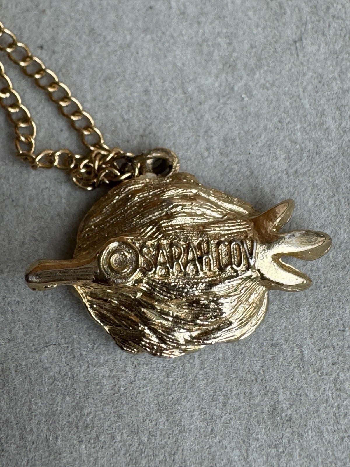 Vintage Sarah Coventry Bird Nest Necklace Gold Tone Pastel Eggs Signed