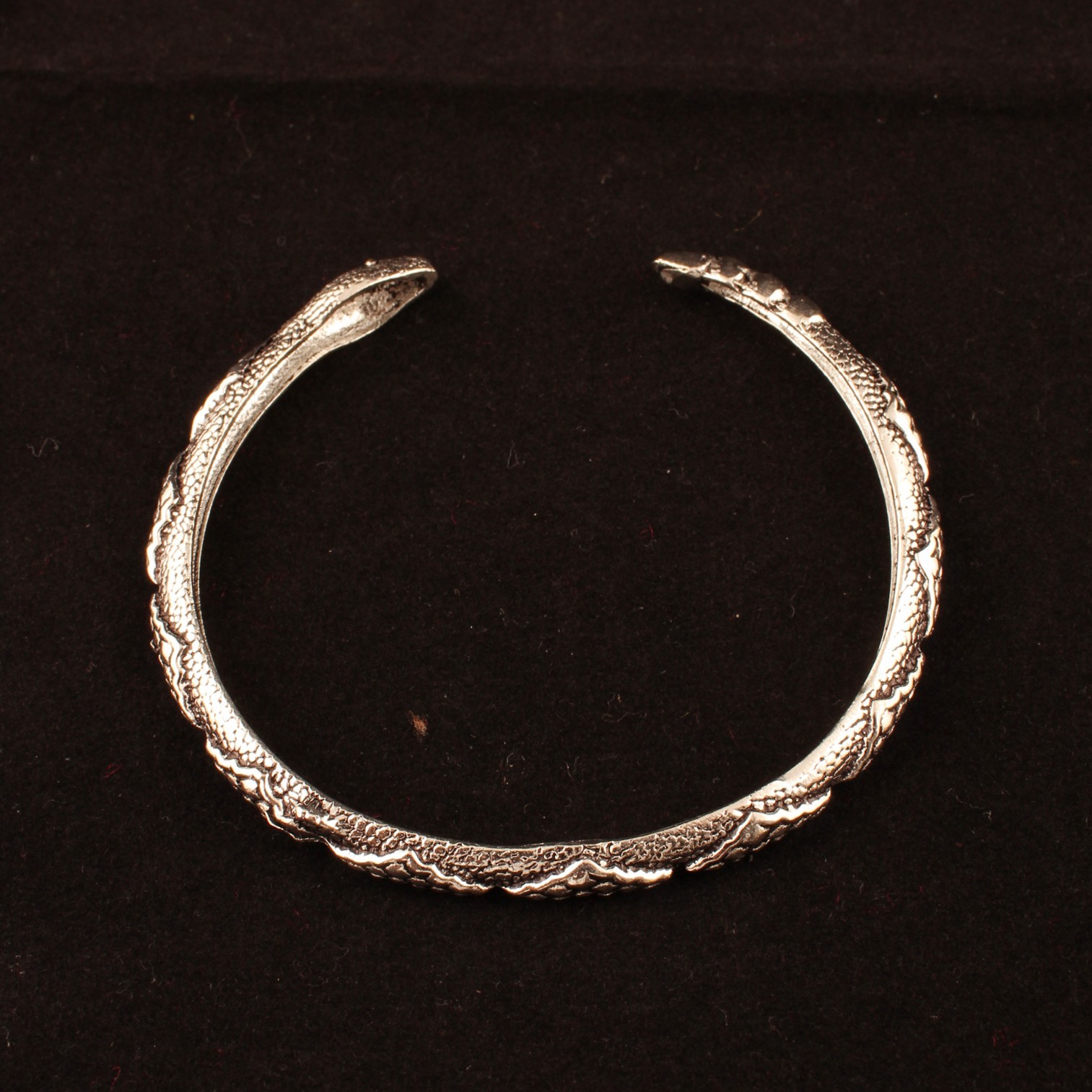 Snake Open Cuff Bracelet for Women & Men, Silver Plated Bangle Serpent Bracelet