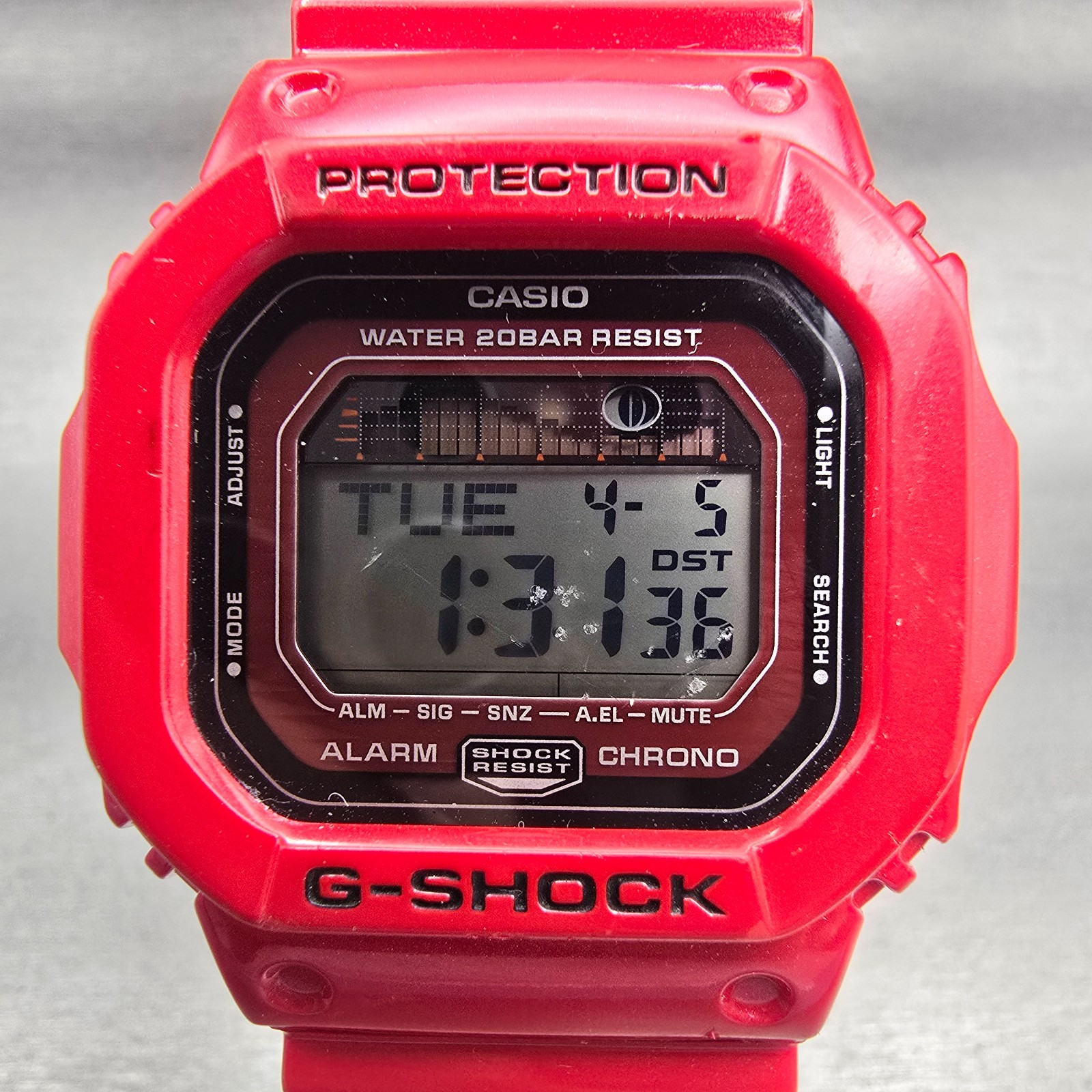 Casio G-Shock GLX-5600 Watch Men 44mm Red Alarm Chronograph G-Lide New Battery