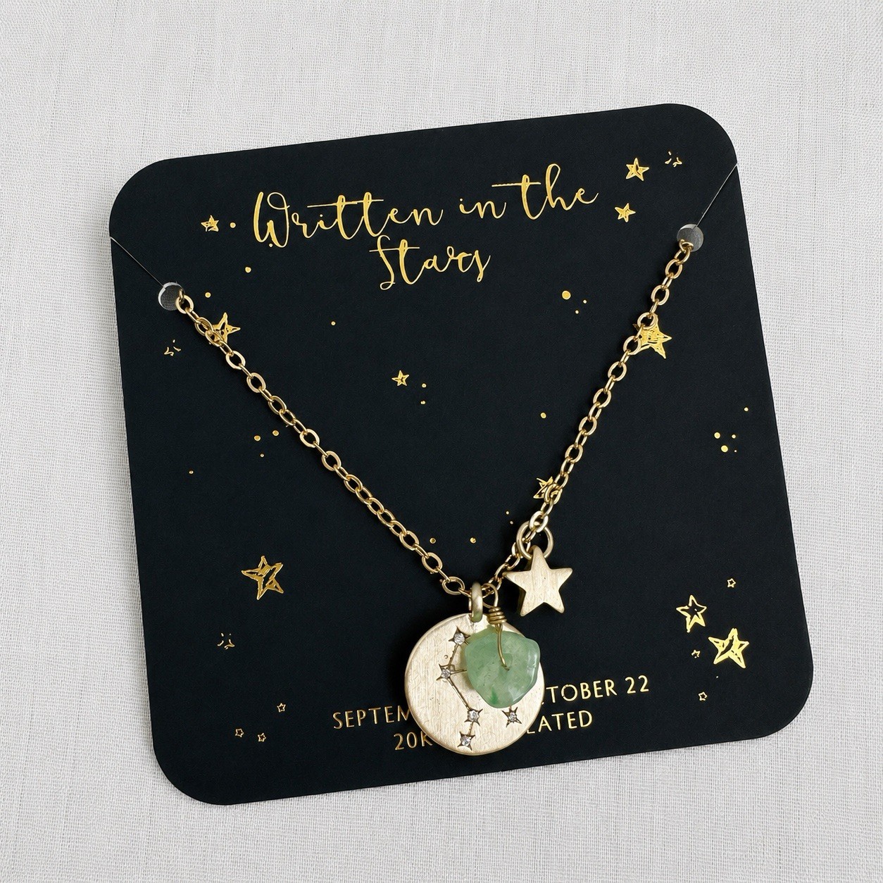 Libra Astrology Necklace 20K Gold Plated NWT Zodiac Francesca’s Collection