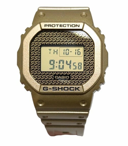 CASIO G-SHOCK DWE-5600HG-1 HIP HOP GOLD Chain Pattern Set Skeleton Black Watch