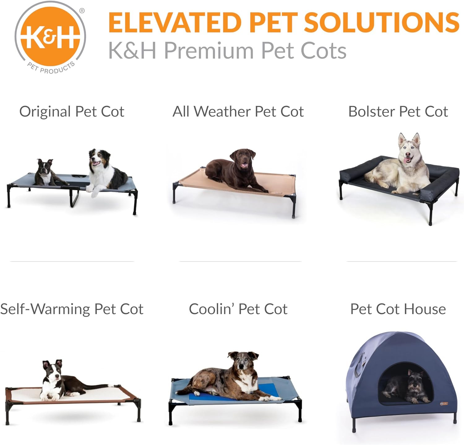 Bolster Dog Cot Cooling Indoor/Outdoor Elevated Dog Bed Hammock with Removable B