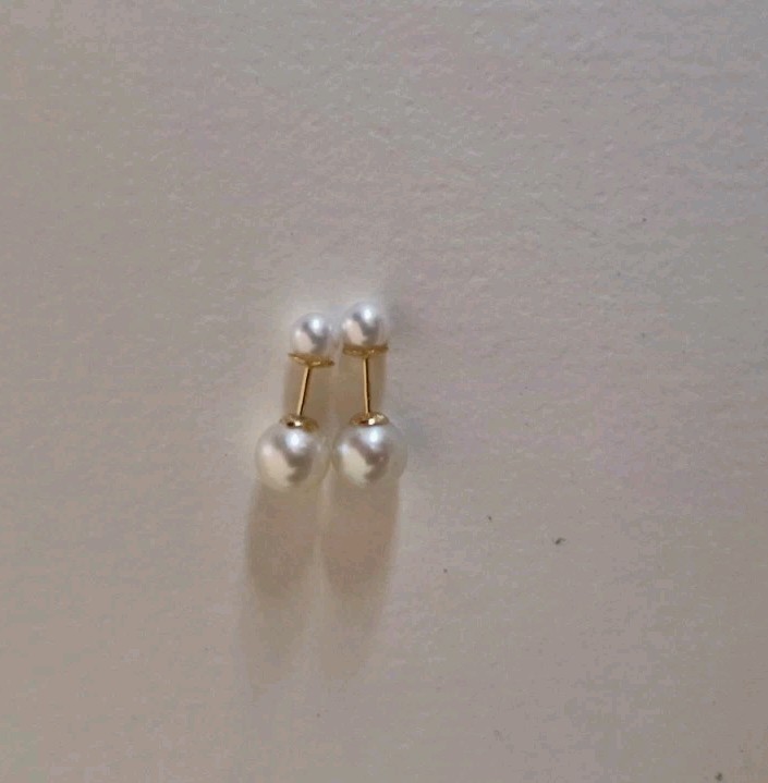 Akoya Pearl Double Stud Earrings Tribales 18ct