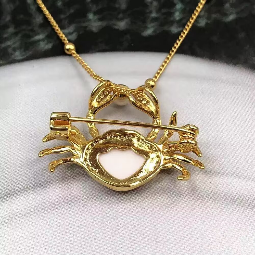 gorgeous 20*30mm natural pink conch crab pendant 925s(t)