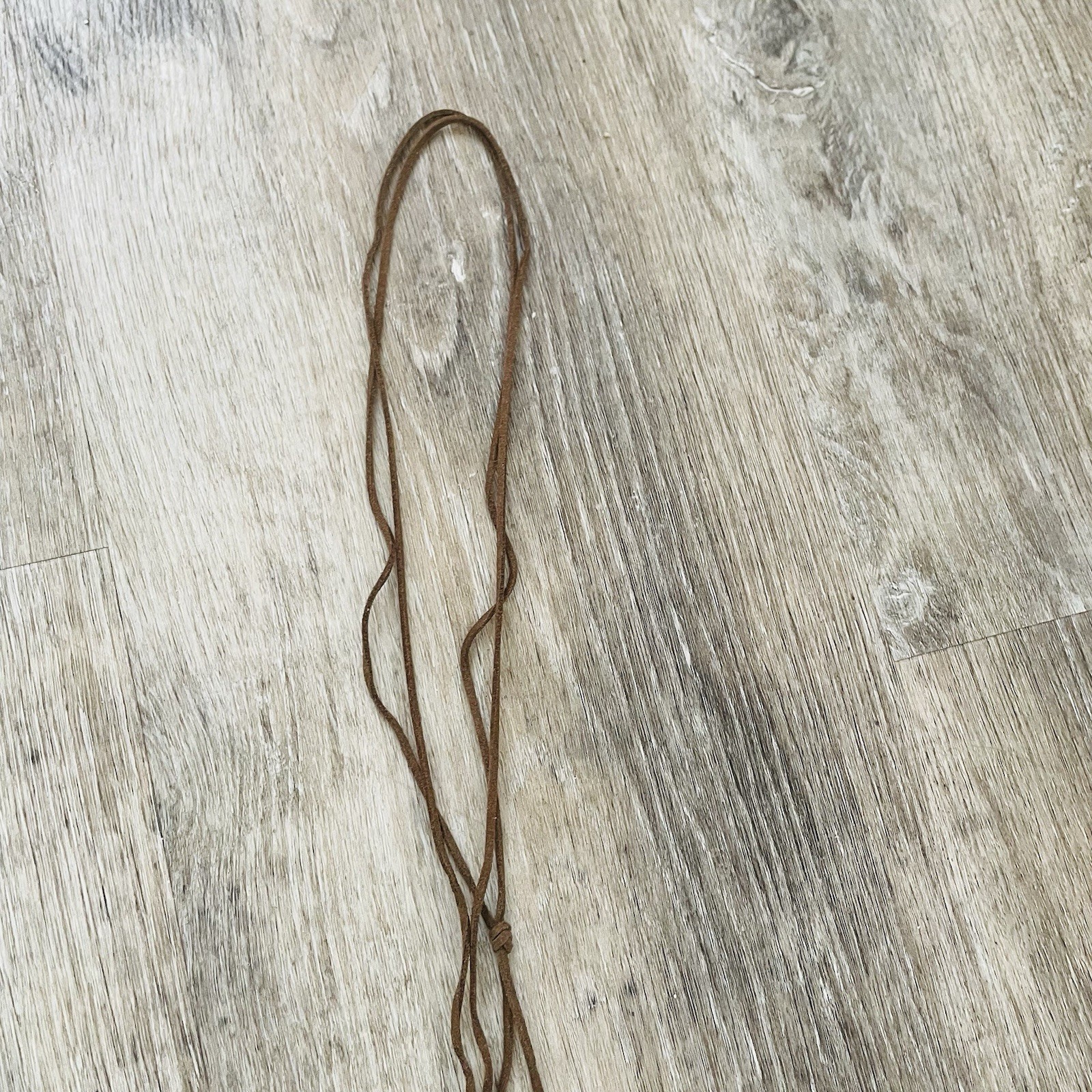 Turquoise Stone Drop Pendant Necklace – Brown Cord