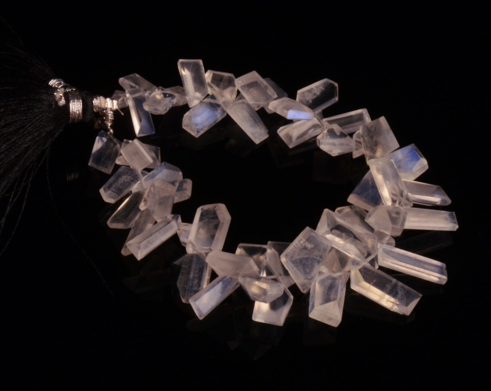 Blue Fire Rainbow Moonstone 9 to 15 mm Size Cutstone Beads 7″ Strand
