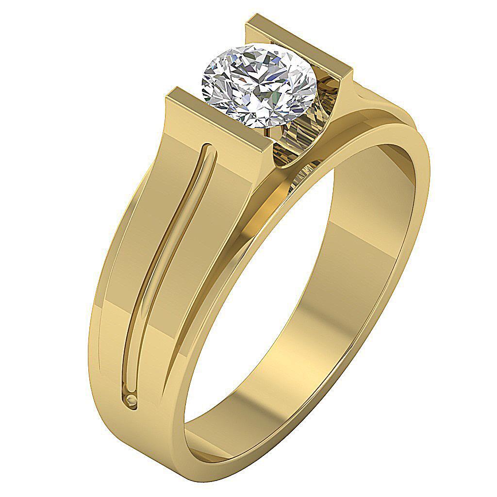 Lab Grown Genuine Diamond VS1 F 0.80 Carat Men’s Engagement Ring 14K Rose Gold