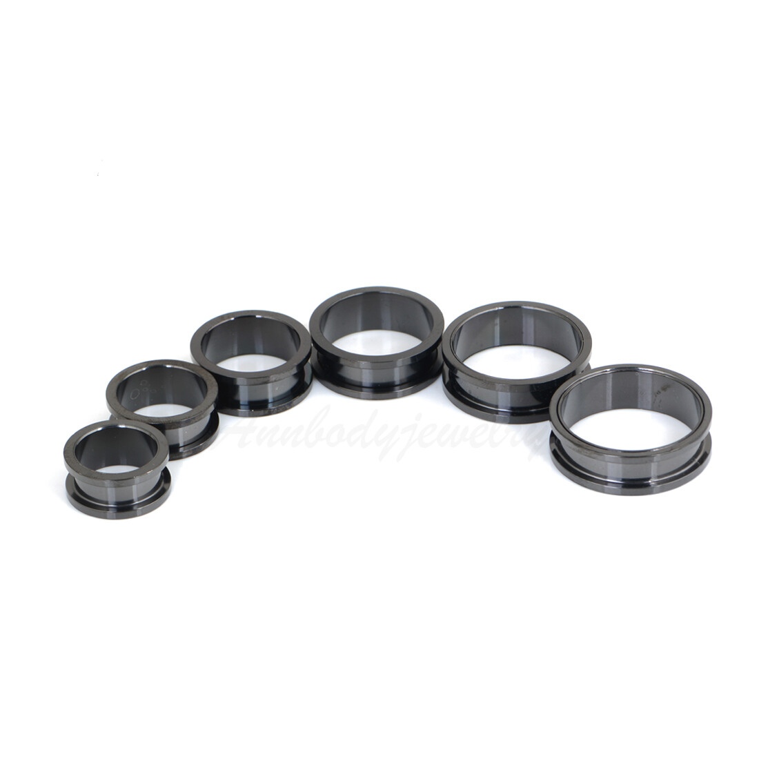 1 PAIR Black Color Anodized Titanium Screw Fit Flesh Tunnels Gauges Ear Plugs