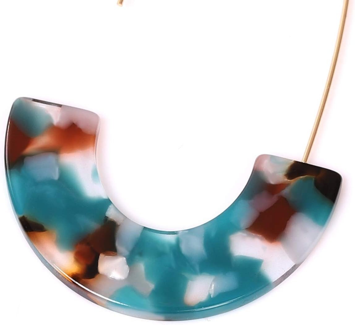 Acrylic Earrings Tortoise Hoop Resin Drop Dangle Jewelry Women