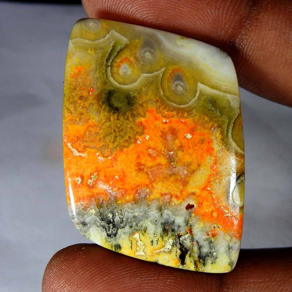58.85 Ct Natural Bumble Bee Jasper Fancy 26x18x4 Gemstone, Cabochon