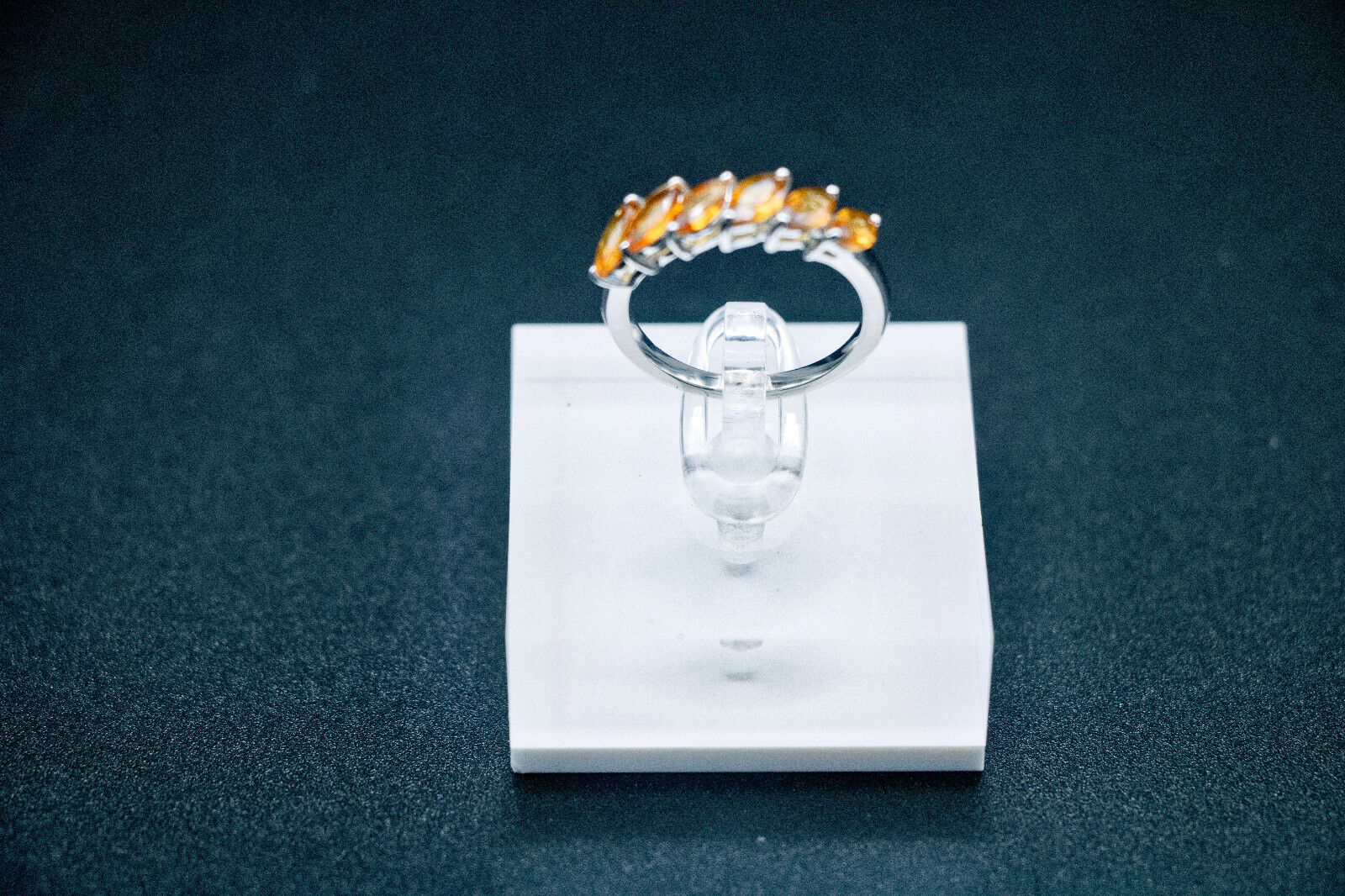 Ceylon Hessonite Garnet 1.90 ctw Ring in Rhodium Over Sterling Silver – Size 9
