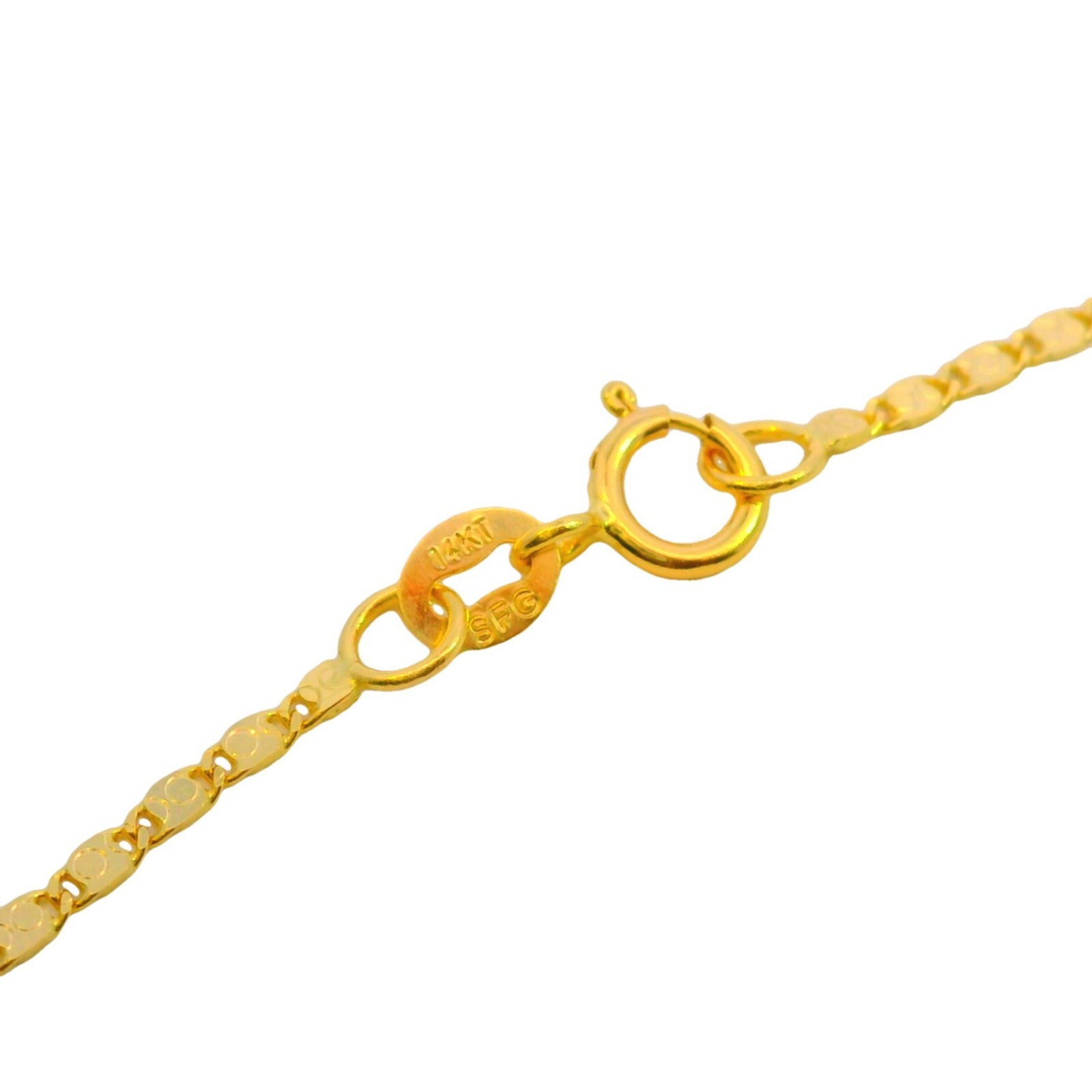 14k SOLID Gold Chain Flat Mariner Link 1.5mm 16″ 18″ 20″, Necklace for Pendants