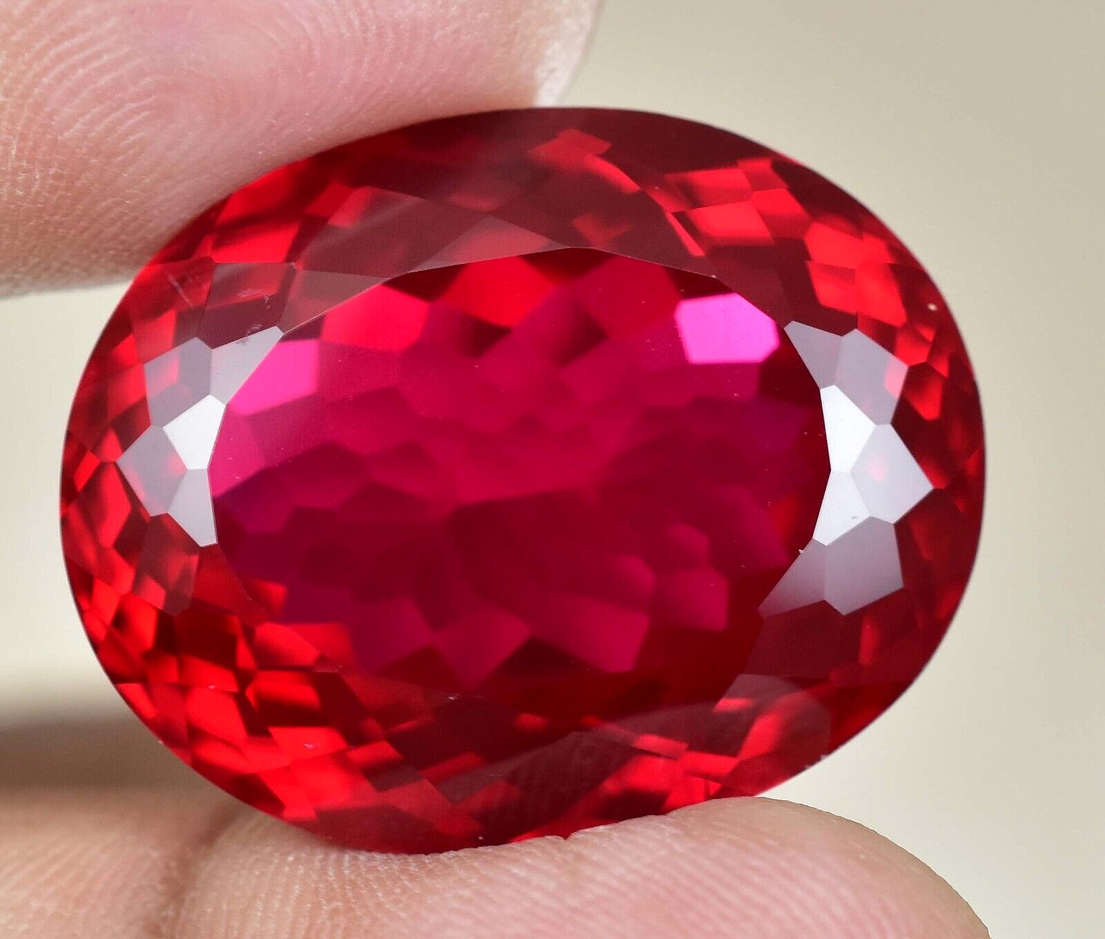 Natural Myanmar Blood Red Ruby 59.10 Ct Oval Certified Flawless Loose Gemstone