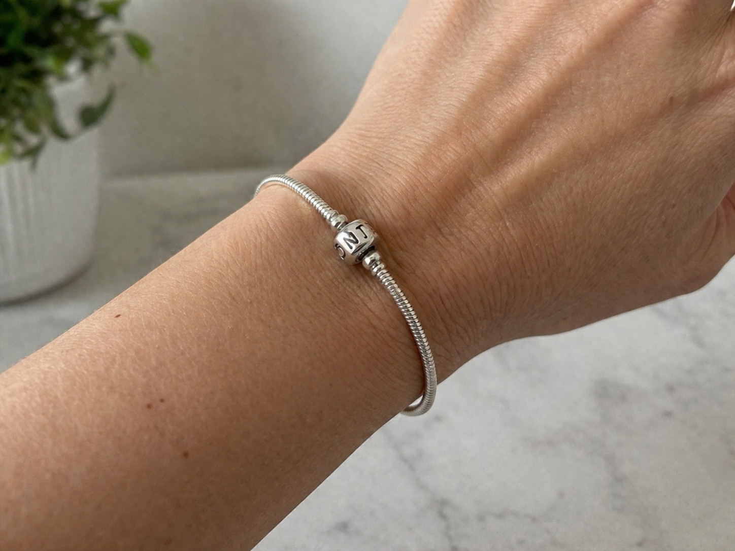 Pandora Moments Sterling Silver Snake Chain Bracelet 19 cm with Clasp