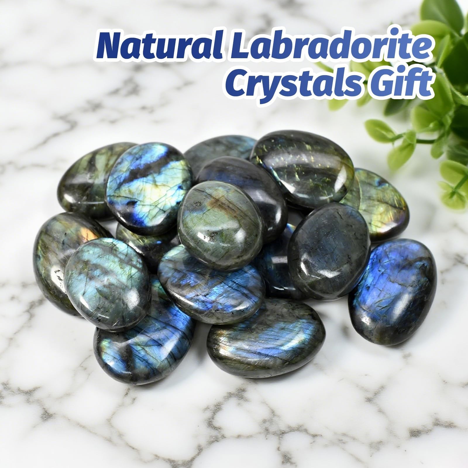 2PCS Labradorite Crystals, Irregular Shaped Gemstone Labradorite Worry Stones…