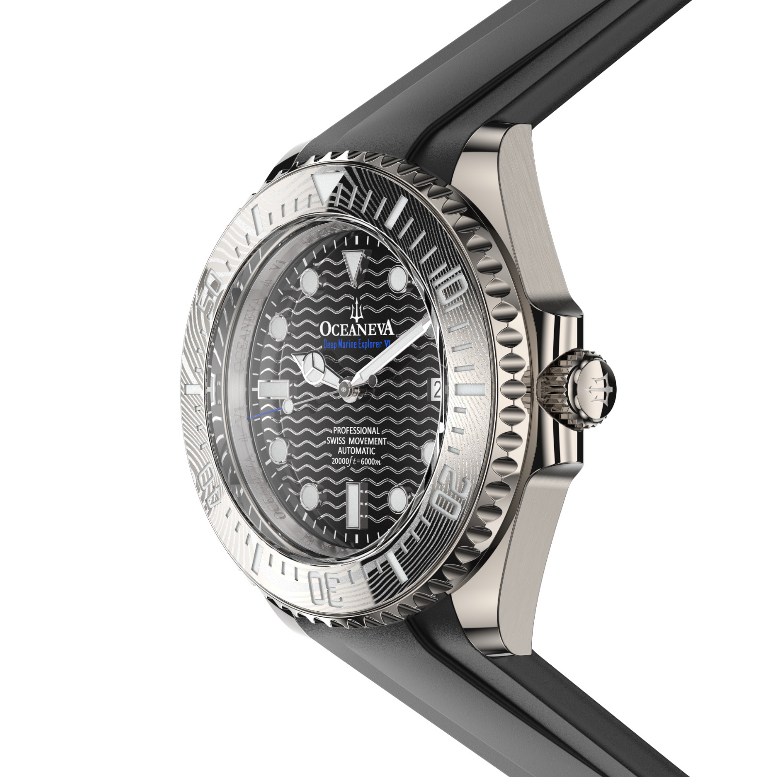 Oceaneva 6000m Grade 5 Titanium AUTOMATIC Watch SWISS MOVEMENT Black