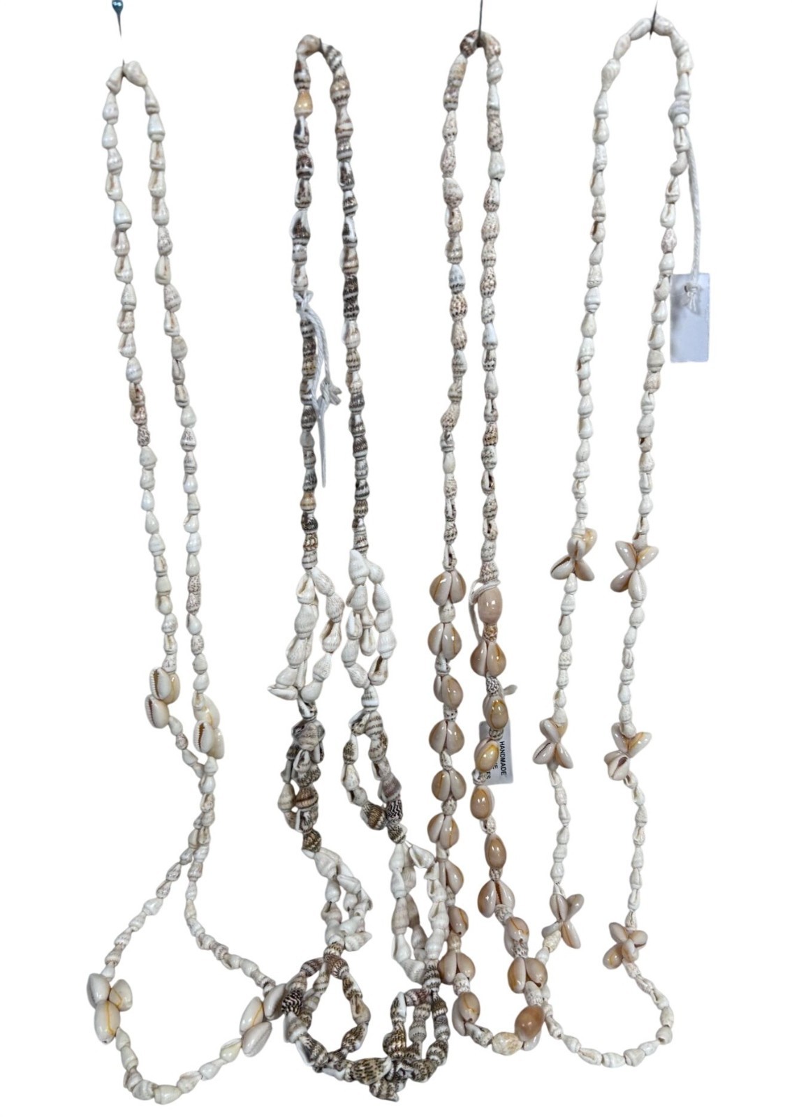 Vintage Cowrie Sea Shell Necklace Lot Handmade in Philippines Souvenir Boho Tiki
