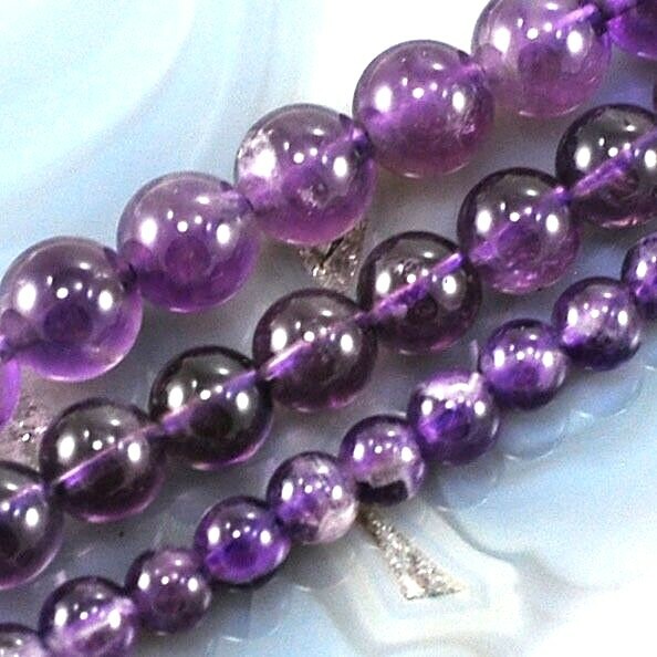 Natural Gemstones Purple Amethyst Round Loose Beads 15″ 4mm 6mm 8mm 10mm 12mm