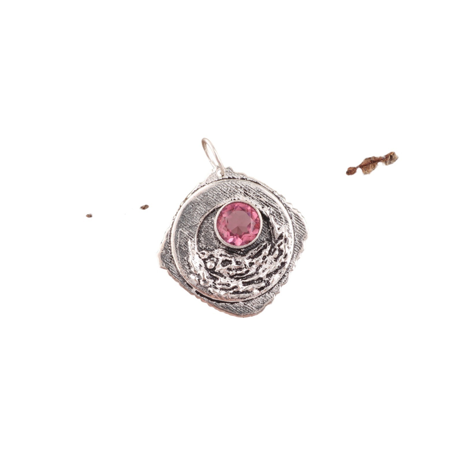 Women’s 925 Sterling Silver Natural Pink Tourmaline Stone Pendant