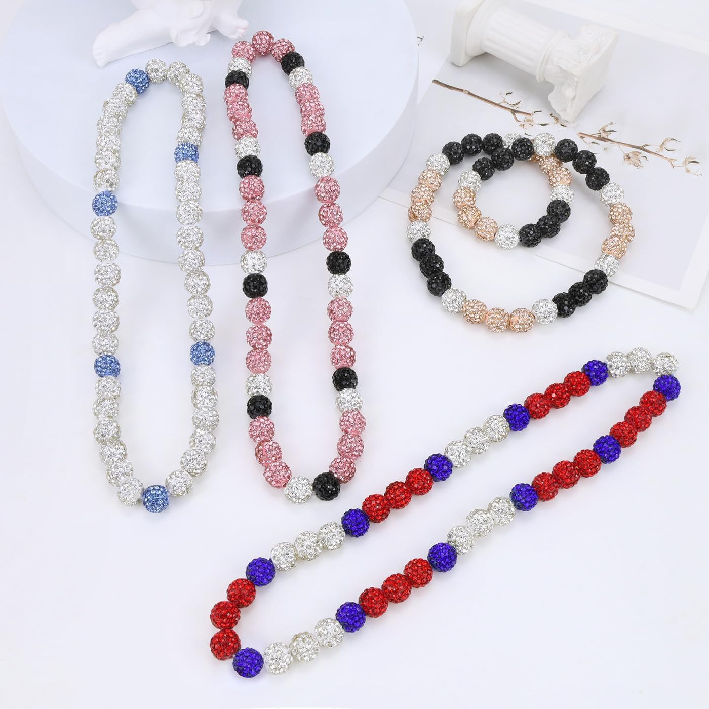 Baseball Necklace Beaded Chains for Men, Bling Ice 16In/18In/20In Baseball Gi…