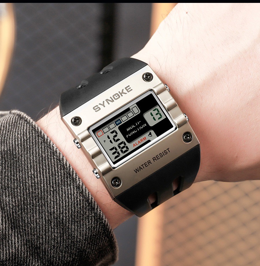 Men’s Digital Sports Watch LED Screen Large Face Military Waterproof Wristwatch