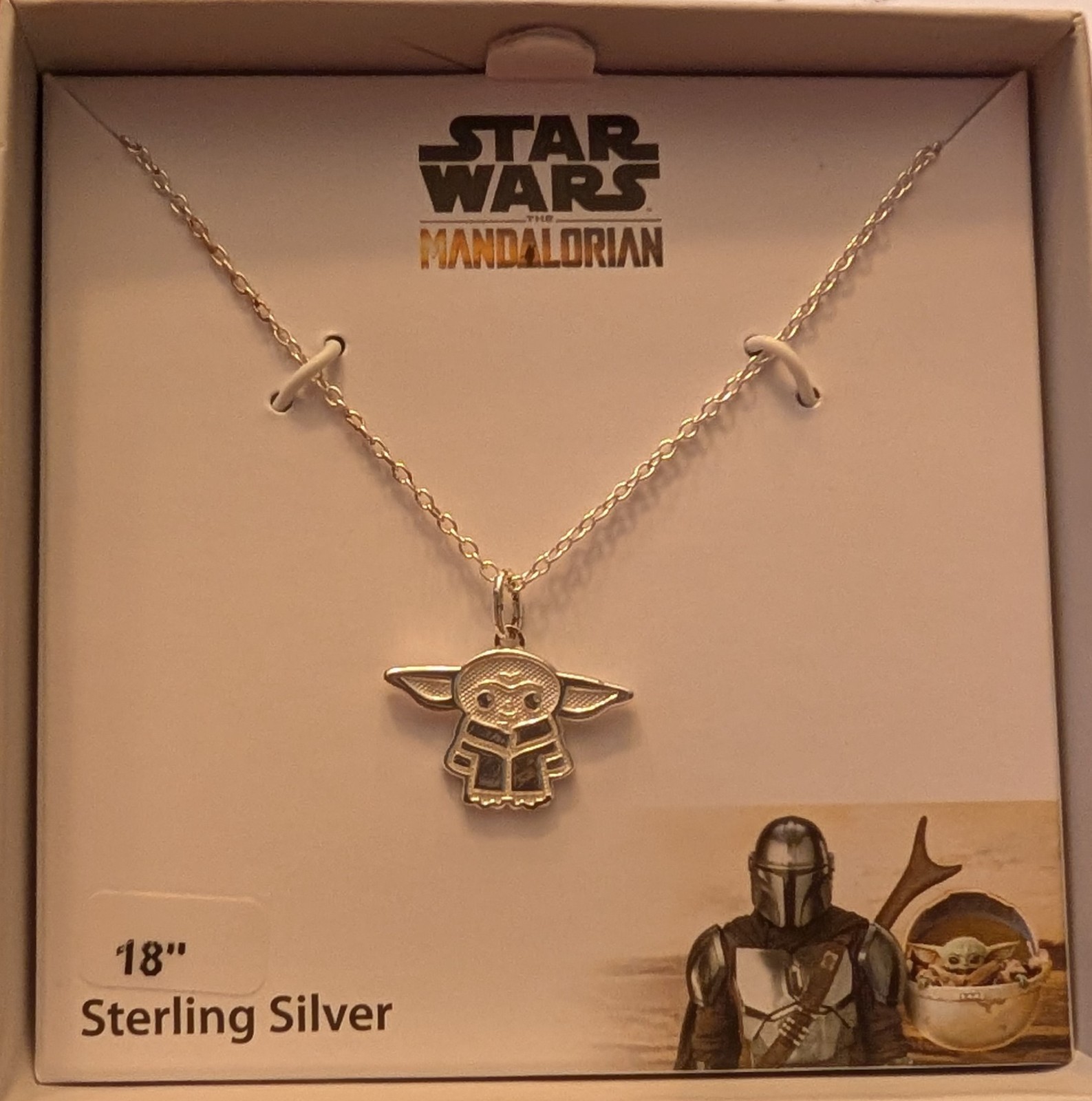 Disney’s Star Wars Grogu Charm and Necklace- Sterling Silver