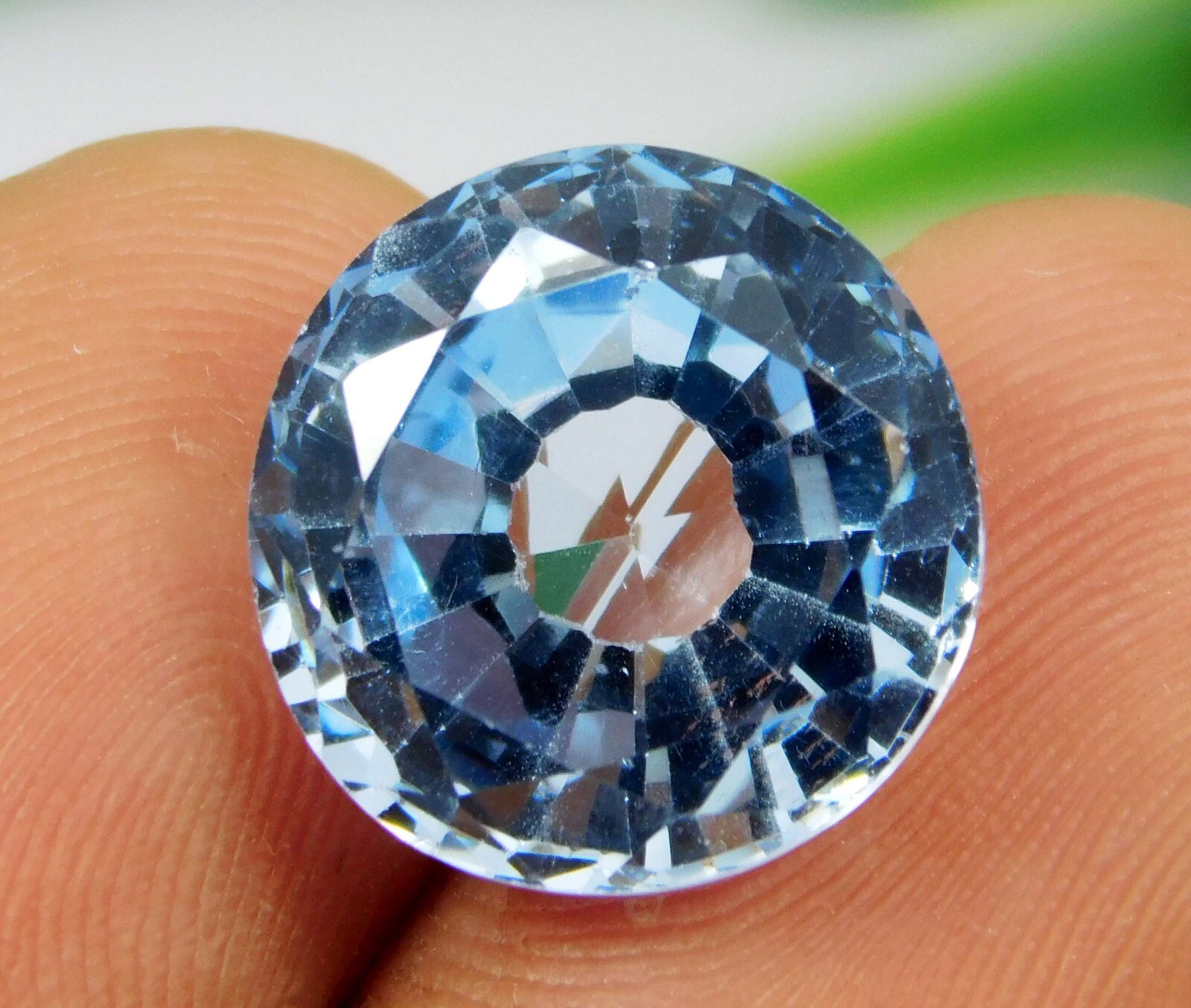 CERTIFIED 11.40 Ct AAA Natural Sea Blue Brazilian Aquamarine Round Cut Gemstone