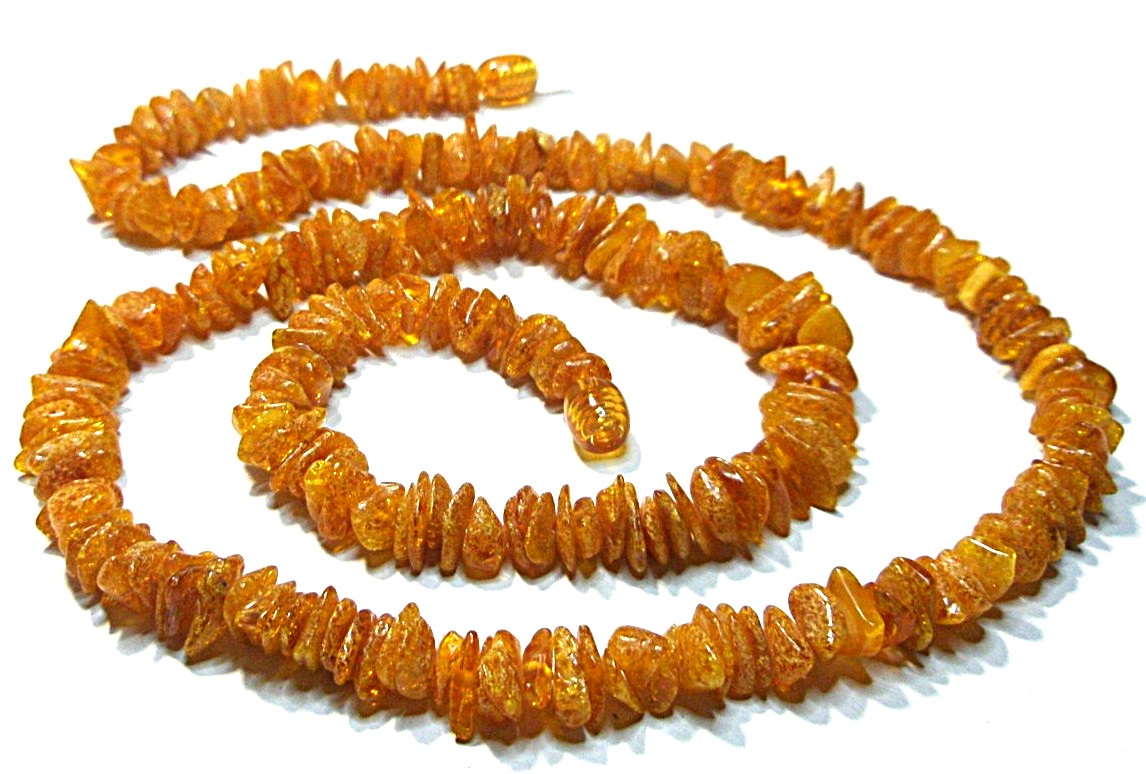Genuine Baltic Amber Chip Necklace Statemet Boho 60!! cm – 24 inch, 19 – 20 gram