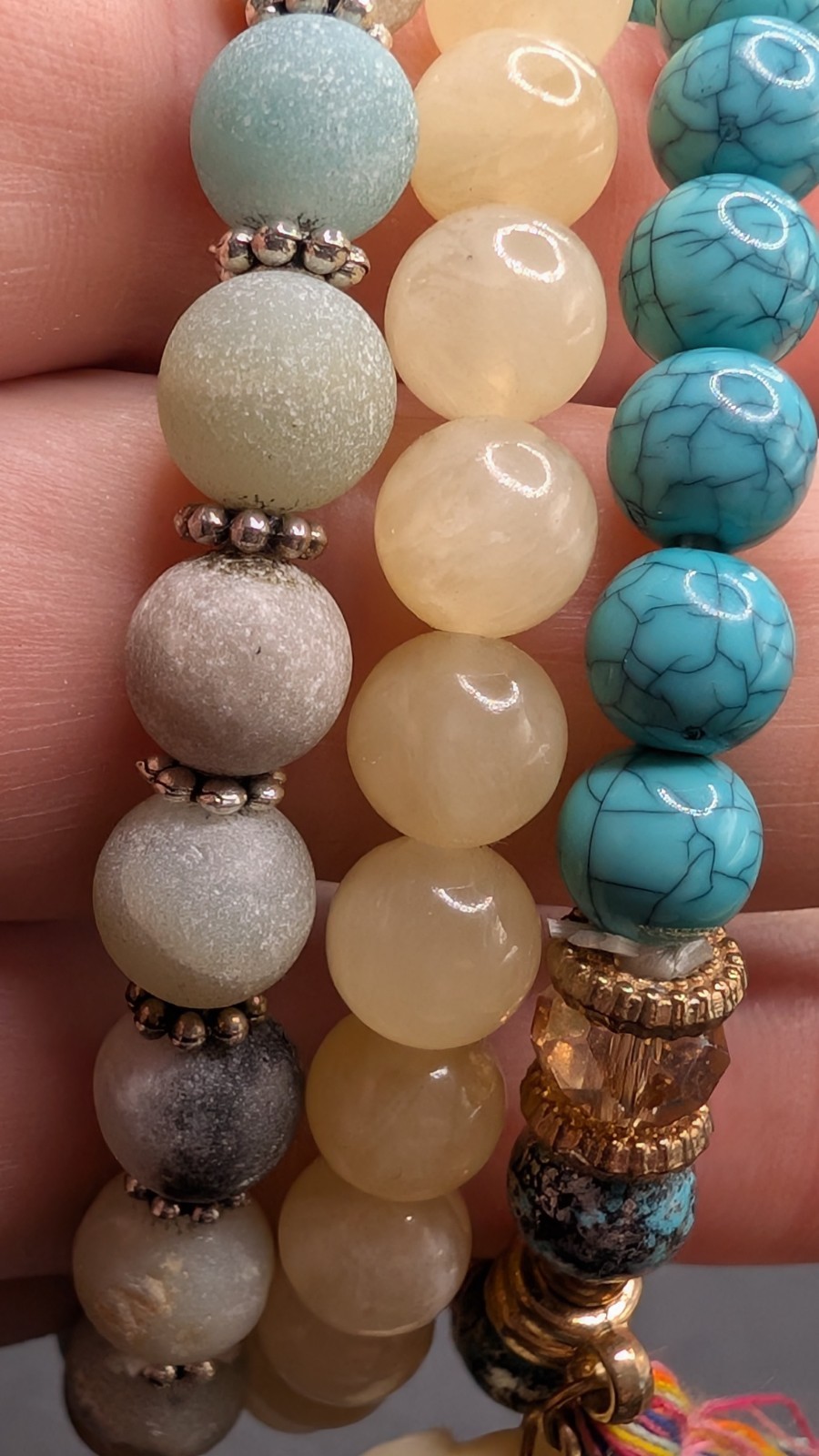 Women’s Elephant Charm Mixed Beaded Stretch Bracelet (16cm) 6″ S Wrist Set