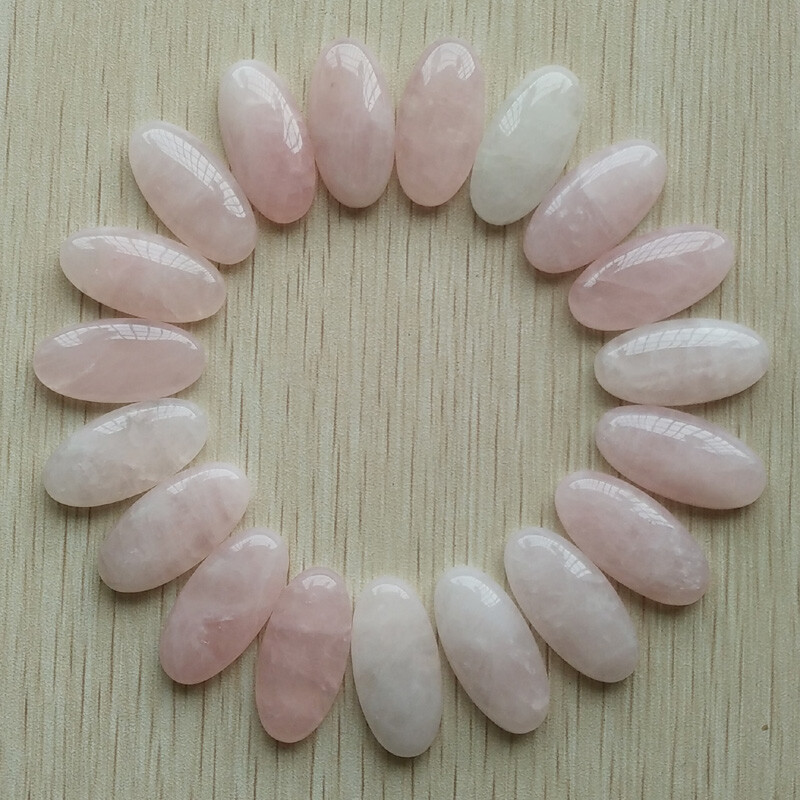 15x30mm 20pcs Natural Powder Crystal Stone Oval Cab Cabochons Beads No Holes