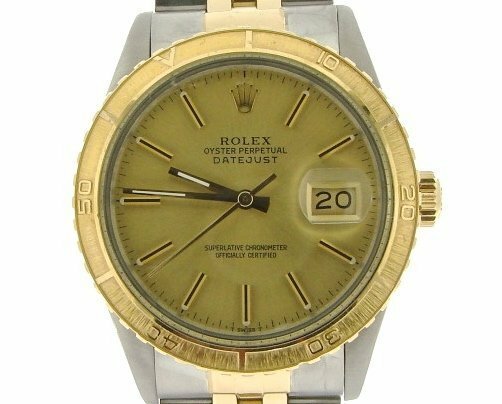 Rolex 2Tone 18k Gold/SS Datejust Thunderbird Turn-O-Graph Watch Champagne 16253