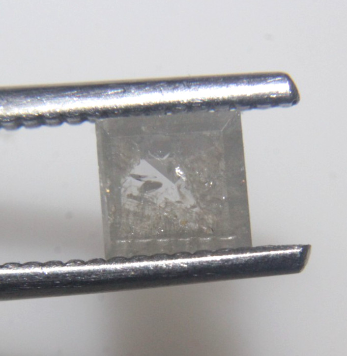 0.64Ct Natural Square Shape Gray White Color Roes Cut Diamond 5.54×5.30×1.83 MM