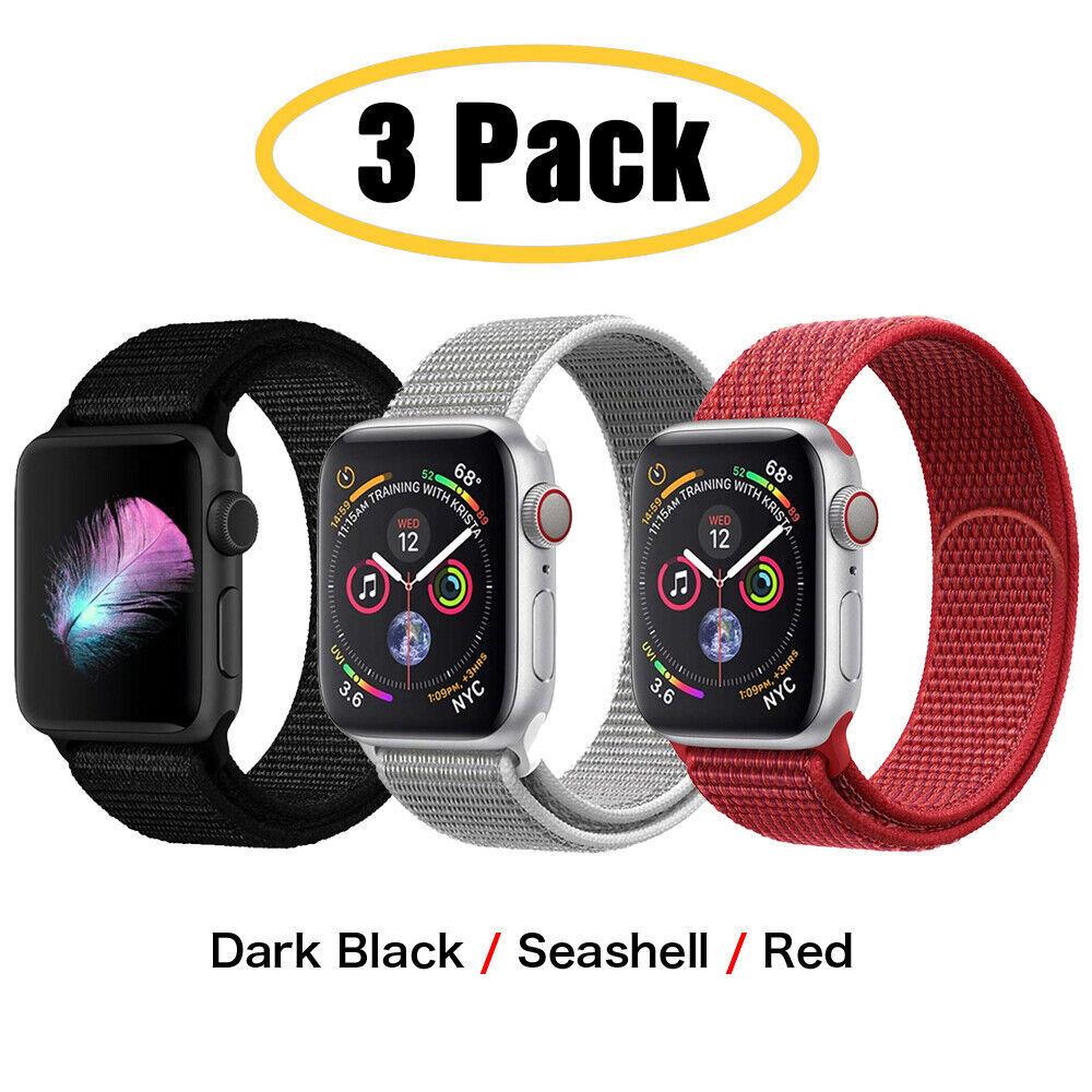Nylon Sport iWatch Band 3 PACK For Apple Watch Series 11 10 9 8 49/45/42mm