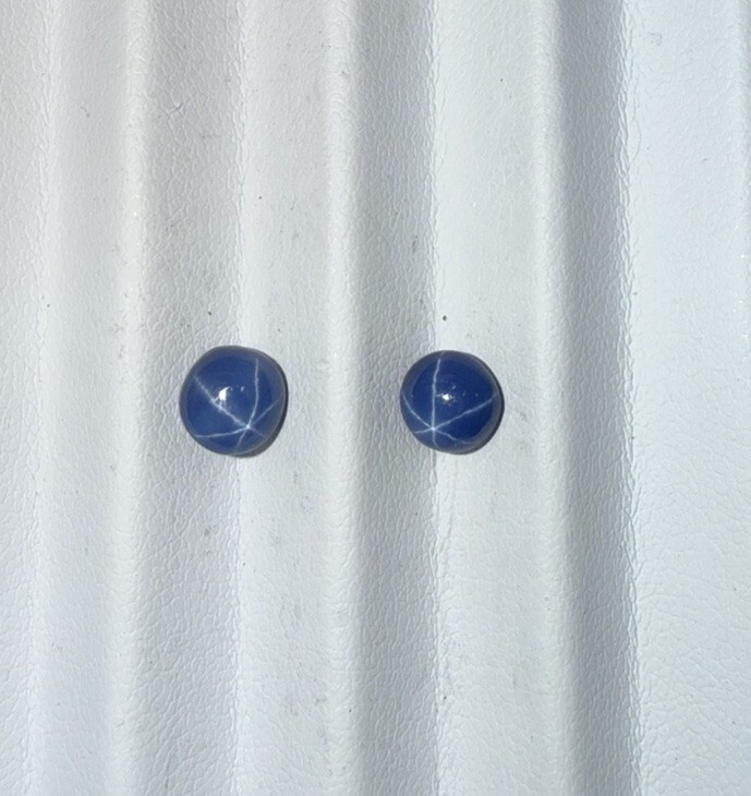 Pair Of 3.29Ct. Cornflower Blue Star Sapphire Thailand Origin 6 X 6