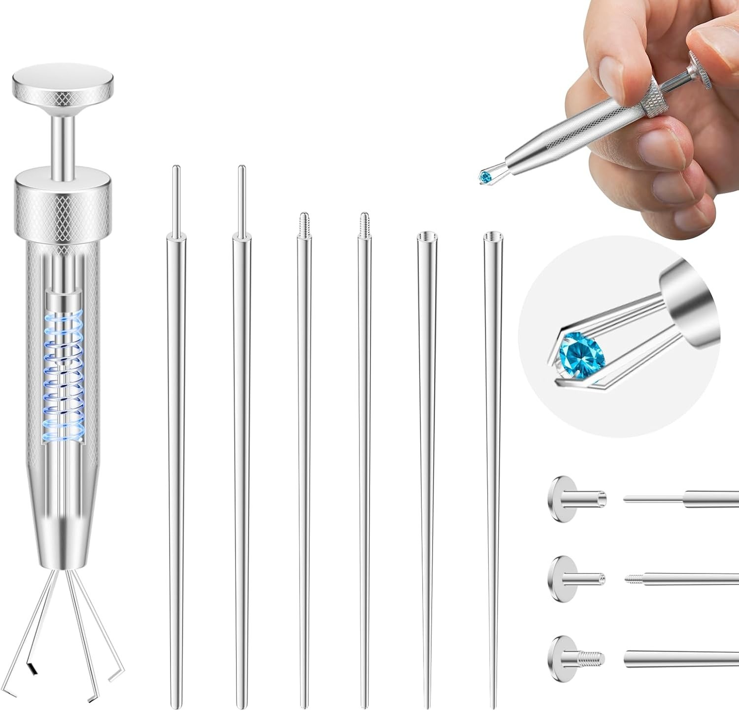 Upgraded Anti-slip Piercing Taper Ball Grabber Tool for Changing Jewelry – 16…