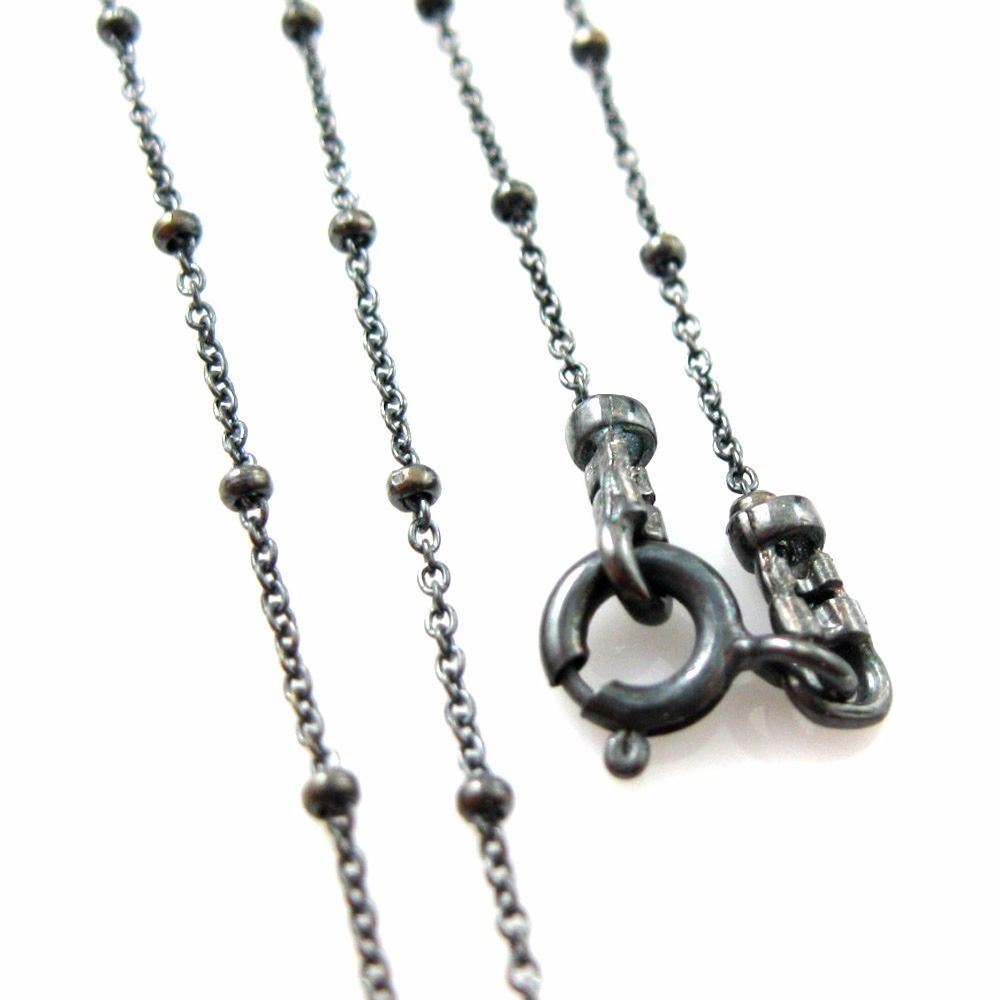 Sterling Silver Findings Oxidized – Crimped Tube End – 7mm ( 6 pcs )