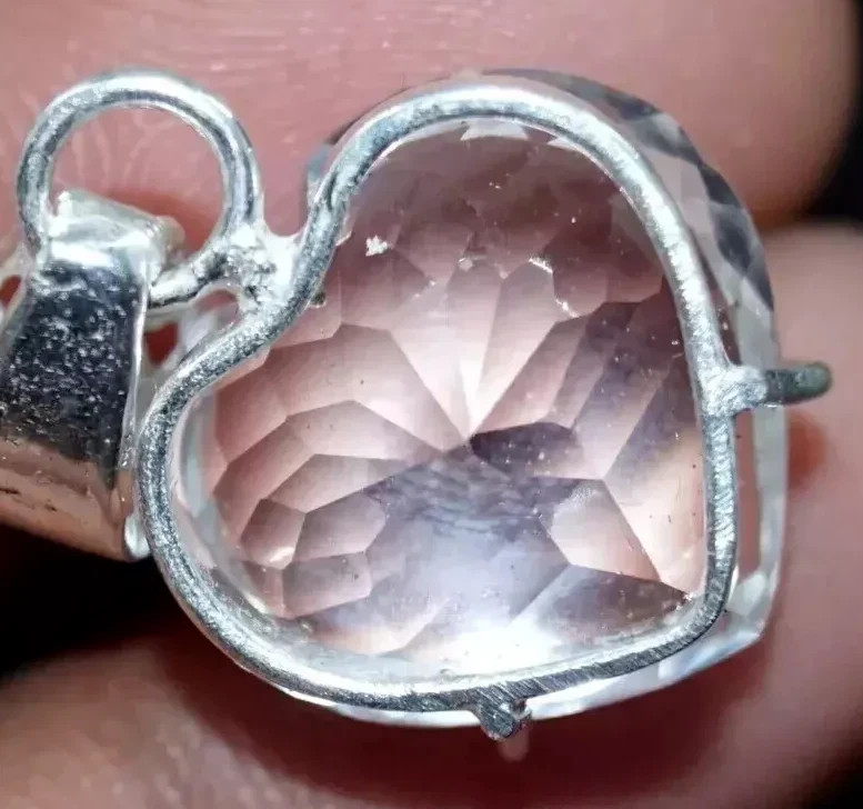 Natural AGL Certified 25 Ct White Sapphire Gemstone 925 Solid Silver Pendant
