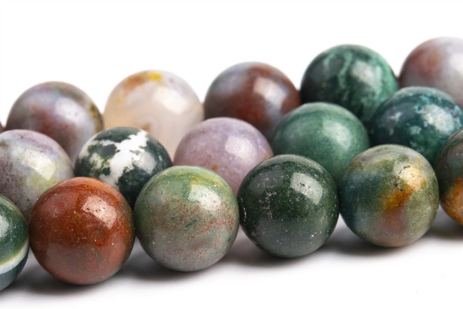 Natural Multicolor Moss Agate Beads Grade AAA Round Loose Beads 4/6/8/10/12MM