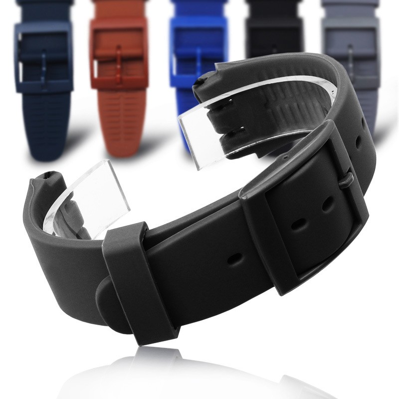 Soft Rubber Silicone Watch Band Strap Multilecolors 16 17 19 20mm for Swatch