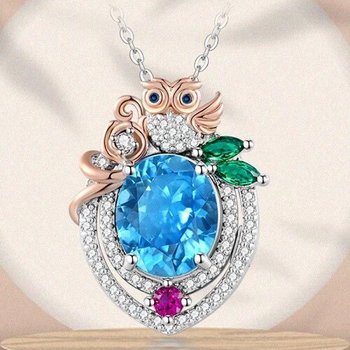 European and American Personality Trend Owl Necklace for Women with gift box