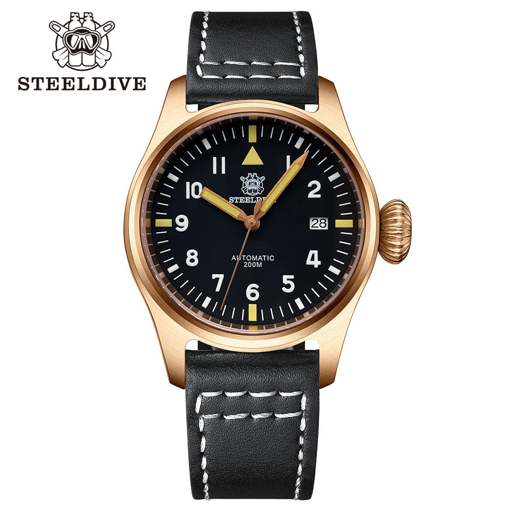 STEELDIVE SD1928S Mens Bronze 39mm 200M Automatic Dive Watch NH35 Sapphire Steel