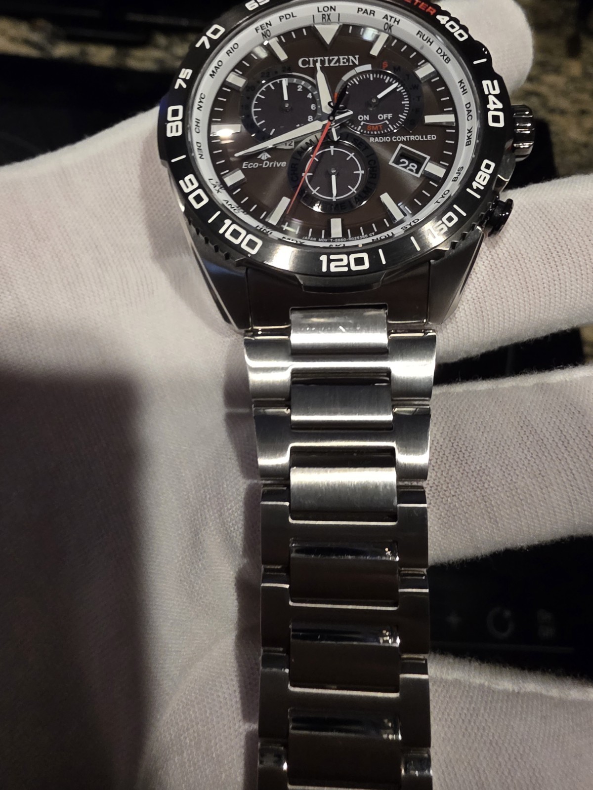 Citizen Eco-Drive Radio Controlled Chronograph Tachymeter 200m 43mm Black