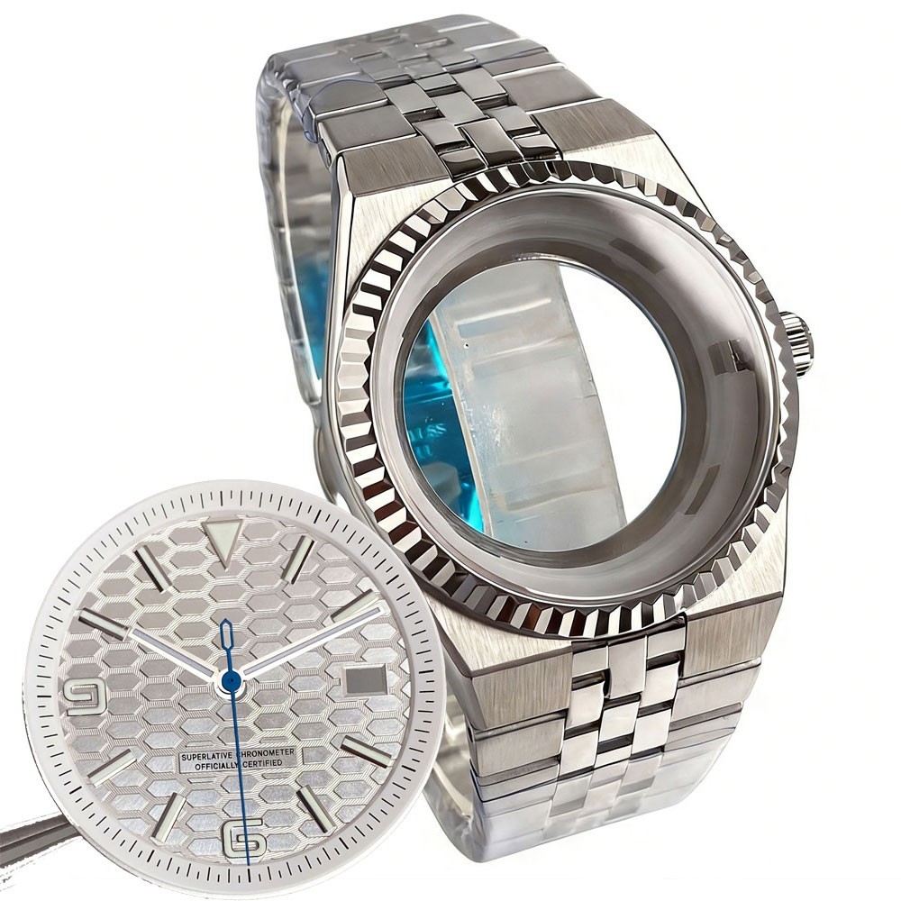 41mm Watch Case Bracelet Sapphire Fit NH35 NH36 NH38 for Land-Dweller 34mm Dial