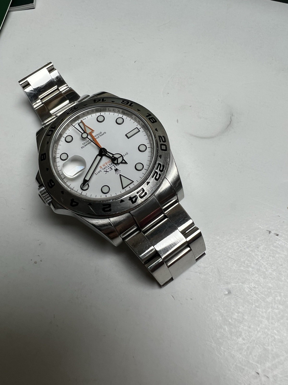 Rolex Explorer II 216570 42MM White Polar Dial Oyster Steel Box